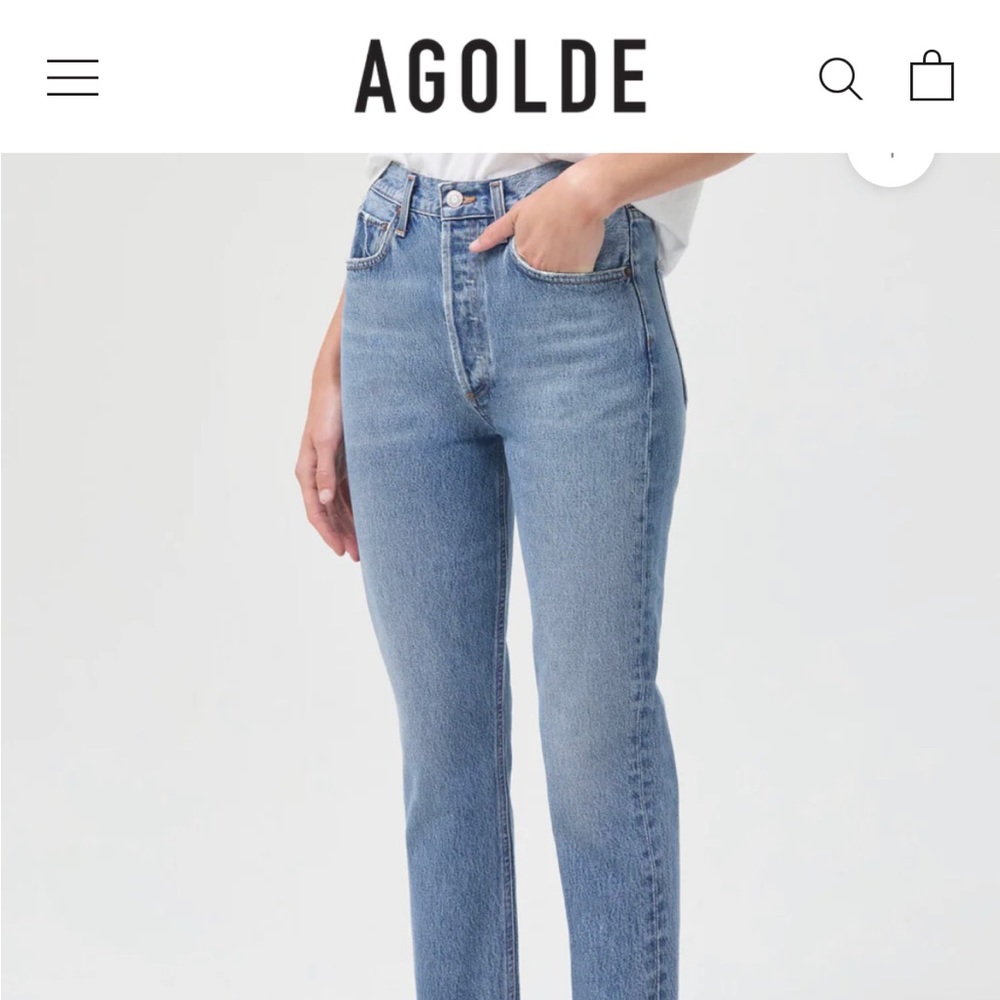 AGOLDE Riley High Rise Straight Crop Jean.